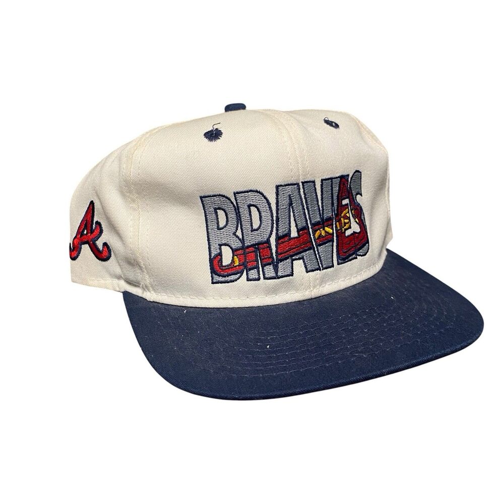 Vintage Atlanta Braves #1 Apparel New Era Embroidered Snapback Hat Cap MLB RARE